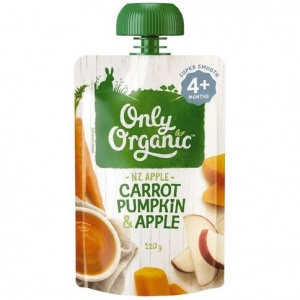 【超市】Only Organic 婴儿有机果泥 胡萝卜+南瓜+苹果泥 4+ 120g