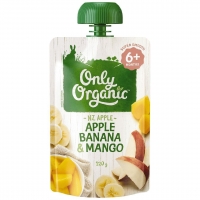 【超市】Only Organic 婴儿有机果泥 苹果+香蕉+芒果味 6+ 120g