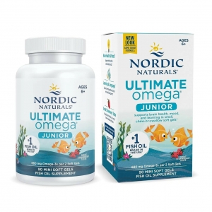 Nordic Natural 挪威小鱼终极青少年儿童680mg鱼油胶囊 6-12岁 90粒-保质期2028年7月