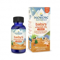Nordic naturals挪威小鱼宝宝补钙VD3婴幼儿童400IU新生儿维生素D3滴剂22.5ml