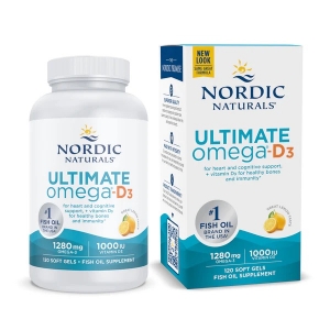 Nordic Naturals 挪威小鱼终极深海Omega-D3鱼油柠檬味120粒-保质期2028年5月