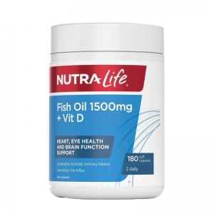 NutraLife纽乐深海鱼油+VD1500毫克 180粒-保质期2027年9月