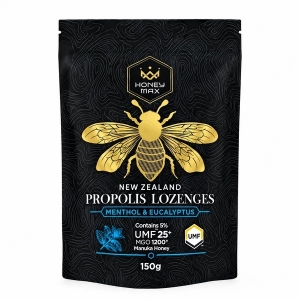 Honey Max UMF25+蜂胶糖薄荷 & 紫锥菊尤加利味150g-保质期2029年9月